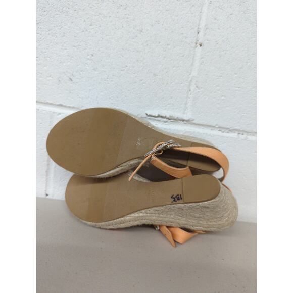 new Stuart WEITZMAN sz 6 orange mango wedge heel espadrille jewel strap - Picture 8 of 8